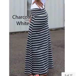 Charcoal & White long maxi skirt